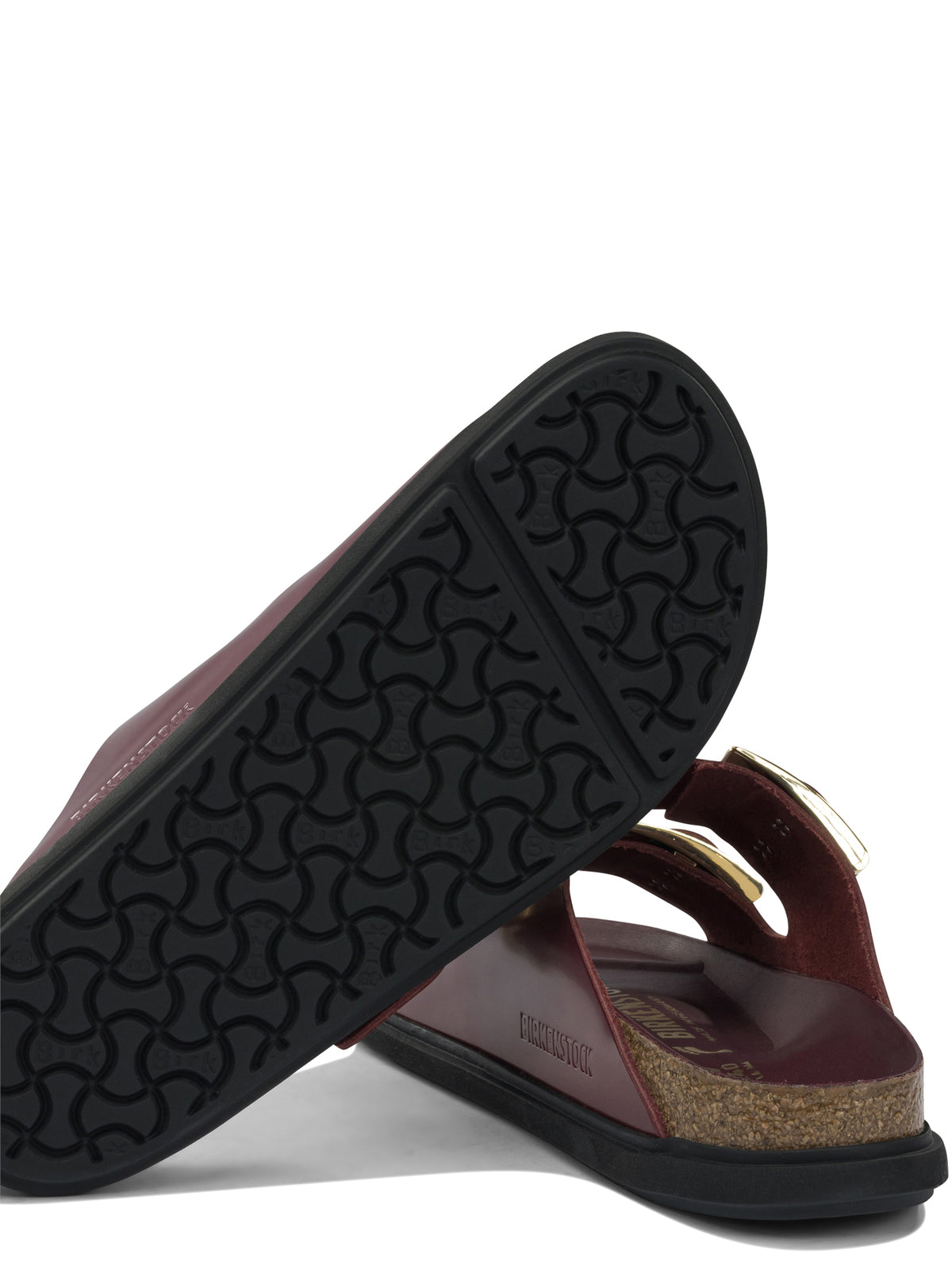 Birkenstock "Arizona Droplet Buckle" Low Sandals - Bordeaux