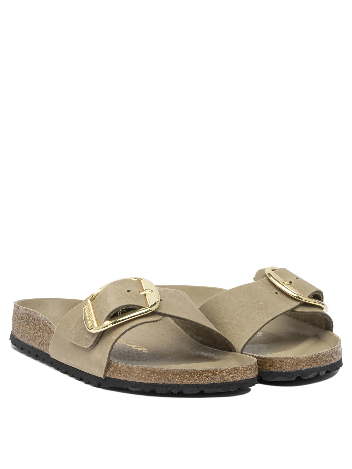Birkenstock "Madrid Big Buckle" Slides - Brown