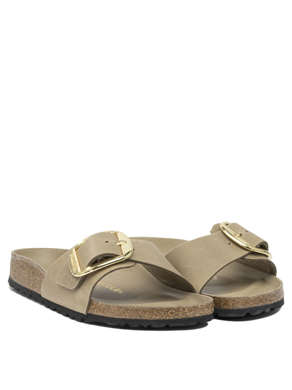 Birkenstock "Madrid Big Buckle" Slides - Brown