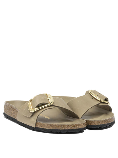 Birkenstock "Madrid Big Buckle" Slides - Brown