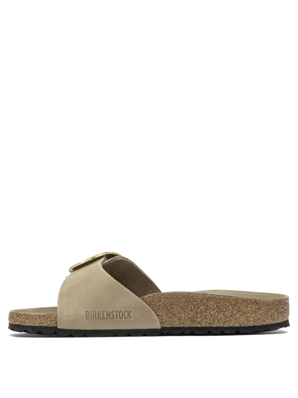 Birkenstock "Madrid Big Buckle" Slides - Brown