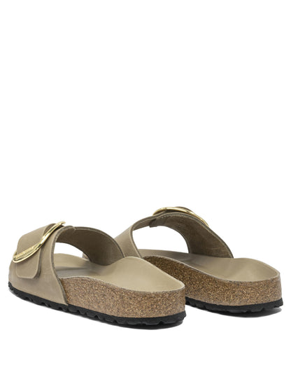 Birkenstock "Madrid Big Buckle" Slides - Brown