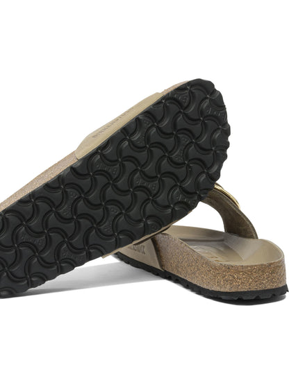 Birkenstock "Madrid Big Buckle" Slides - Brown