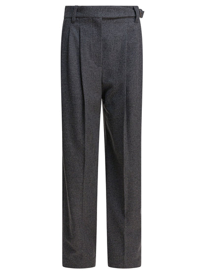 Brunello Cucinelli Wool pants with belt - Grey