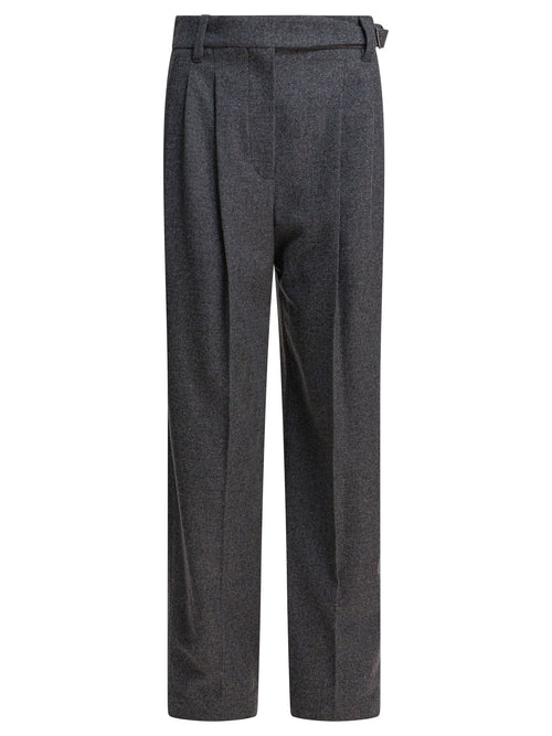 Brunello Cucinelli Wool pants with belt - Grey