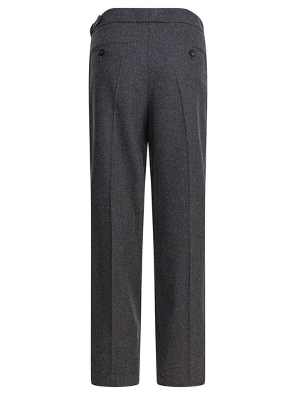 Brunello Cucinelli Wool pants with belt - Grey