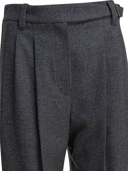 Brunello Cucinelli Wool pants with belt - Grey