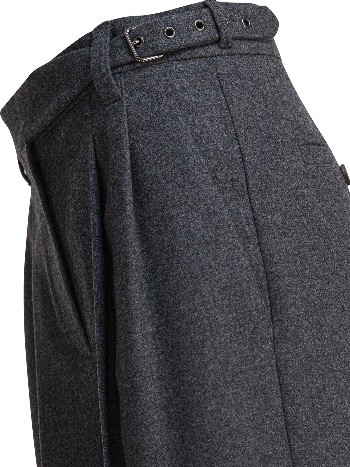 Brunello Cucinelli Wool pants with belt - Grey