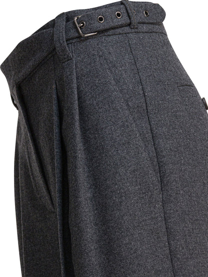 Brunello Cucinelli Wool pants with belt - Grey