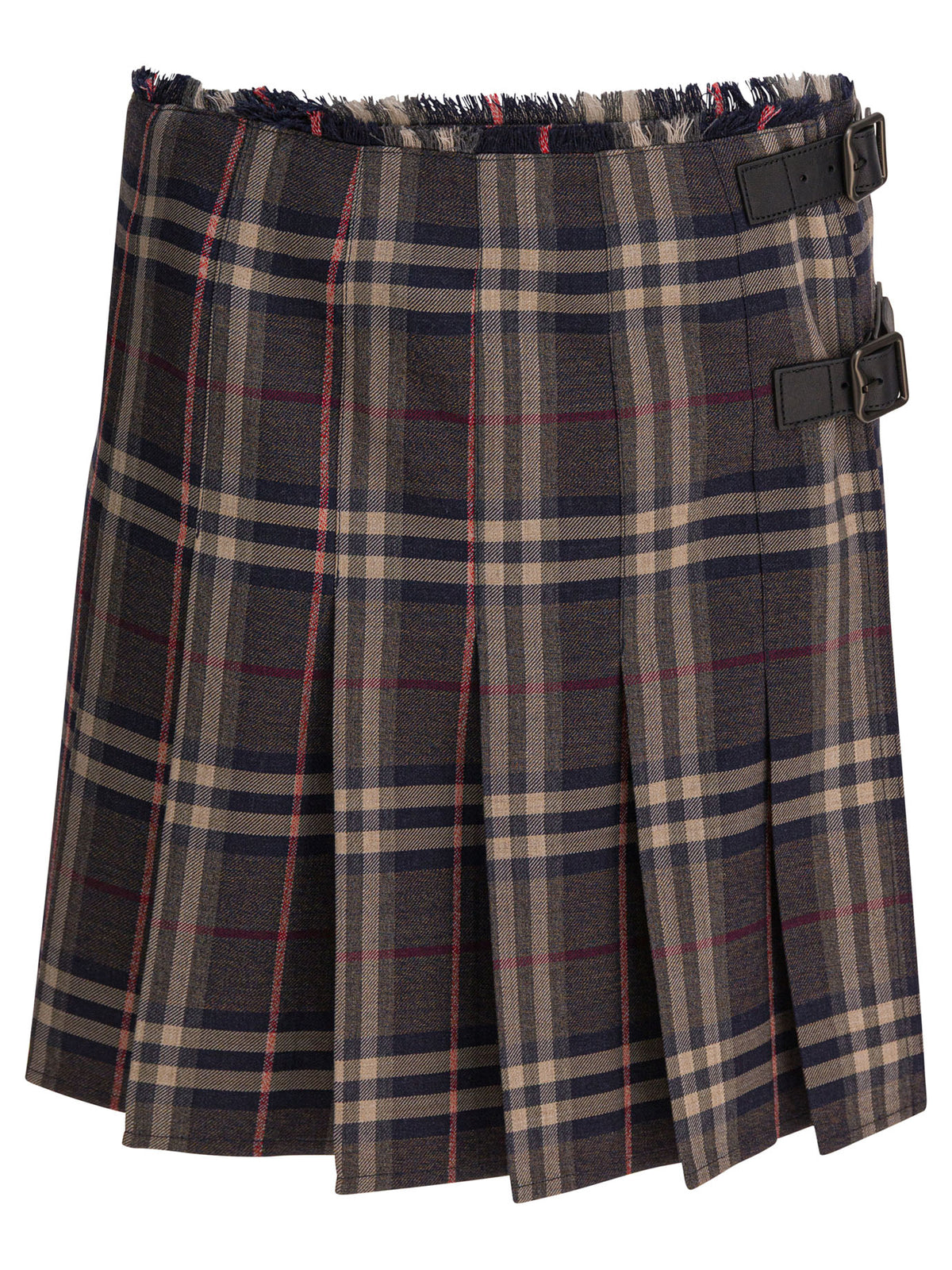 Burberry "Check" Wool mini kilt - Black