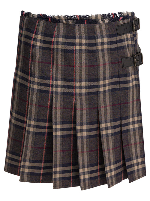 Burberry "Check" Wool mini kilt - Black