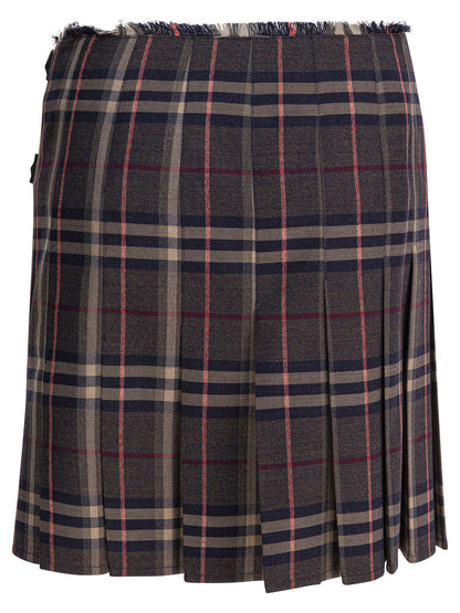 Burberry "Check" Wool mini kilt - Black
