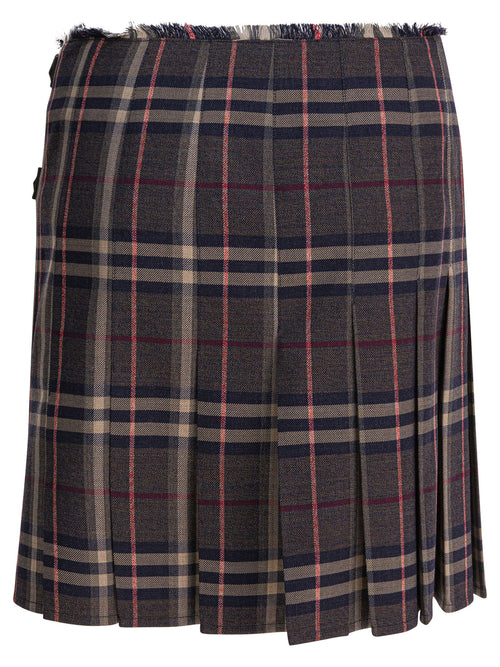 Burberry "Check" Wool mini kilt - Black