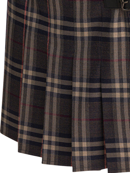 Burberry "Check" Wool mini kilt - Black