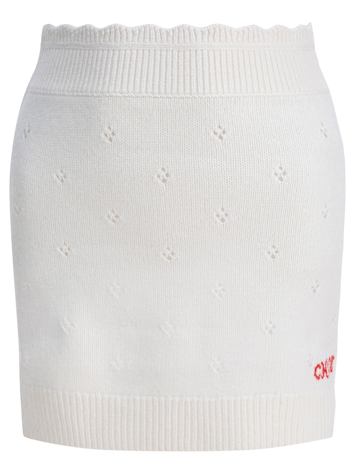Chloé Openwork wool and cashmere miniskirt - White