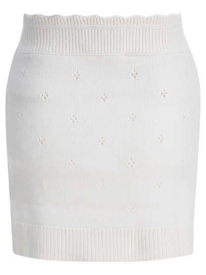 Chloé Openwork wool and cashmere miniskirt - White