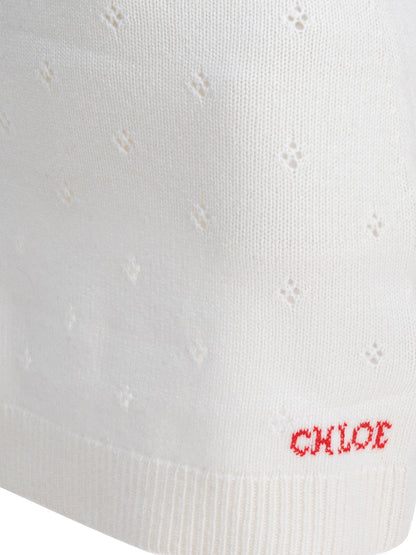 Chloé Openwork wool and cashmere miniskirt - White
