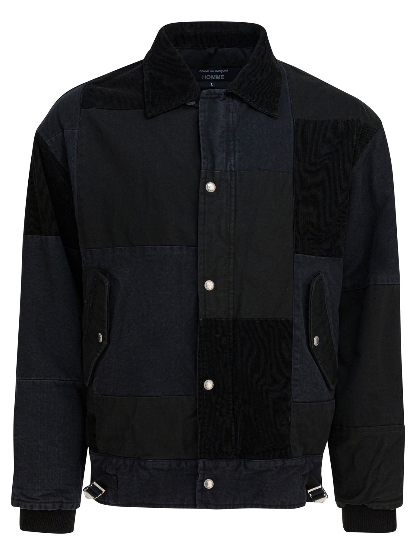 Comme Des GarçOns Homme Jacket with tone-on-tone patchwork - Black