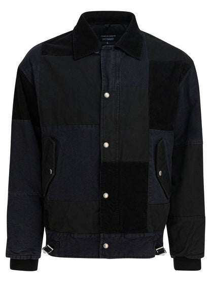 Comme Des GarçOns Homme Jacket with tone-on-tone patchwork - Black
