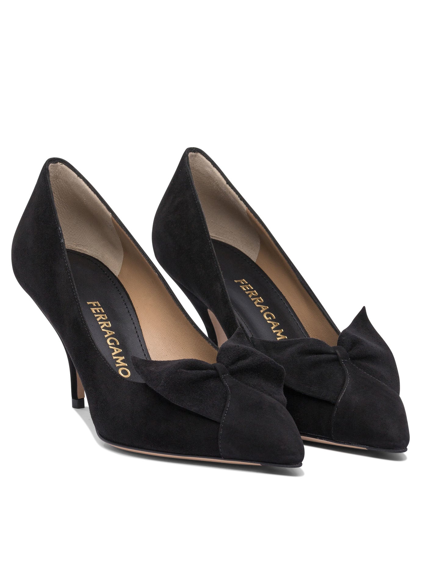 Ferragamo Décolleté with bow "Soft 70mm" - Black