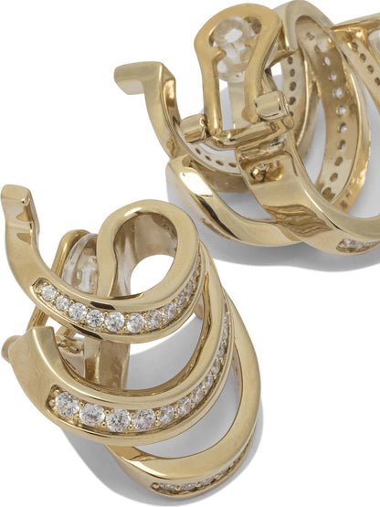 Ferragamo "Triplo Gancini" Earrings - Gold