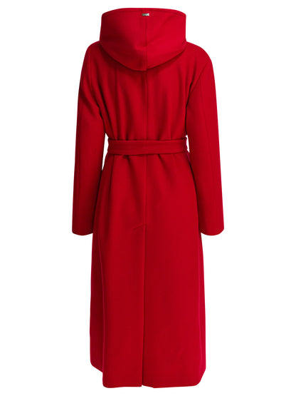 Herno Virgin wool long coat - Red
