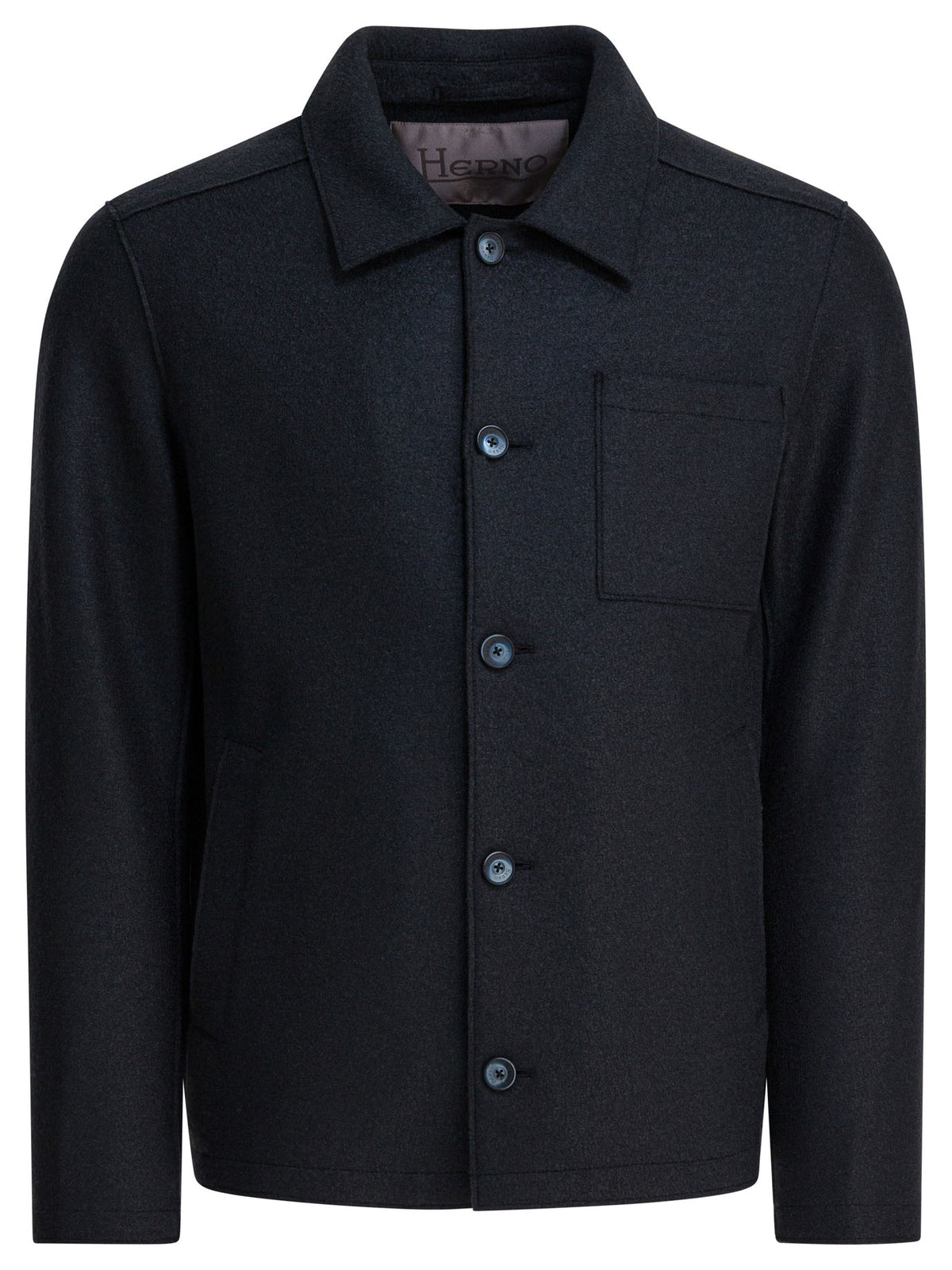Herno Virgin wool overshirt jacket - Blue