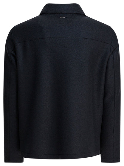 Herno Virgin wool overshirt jacket - Blue