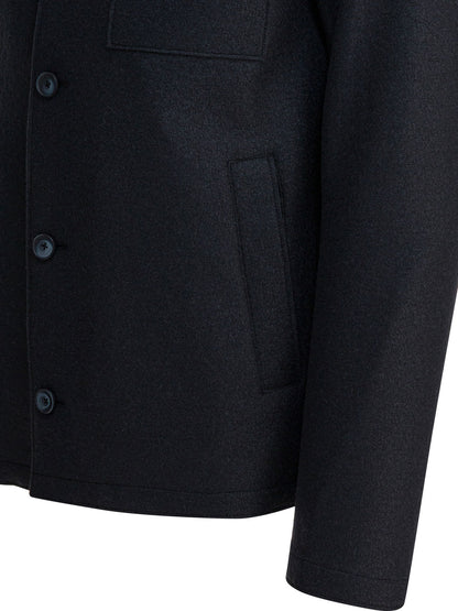 Herno Virgin wool overshirt jacket - Blue