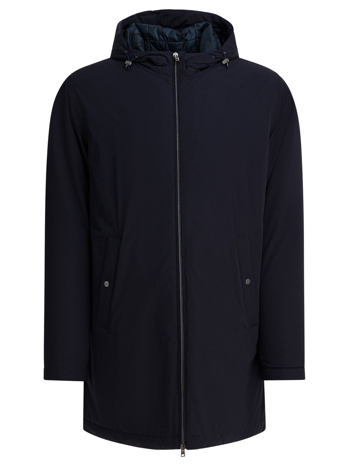 Herno "Resort" long nylon down jacket - Blue