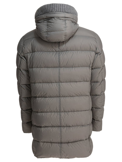 Herno Long down jacket with hood - Grey