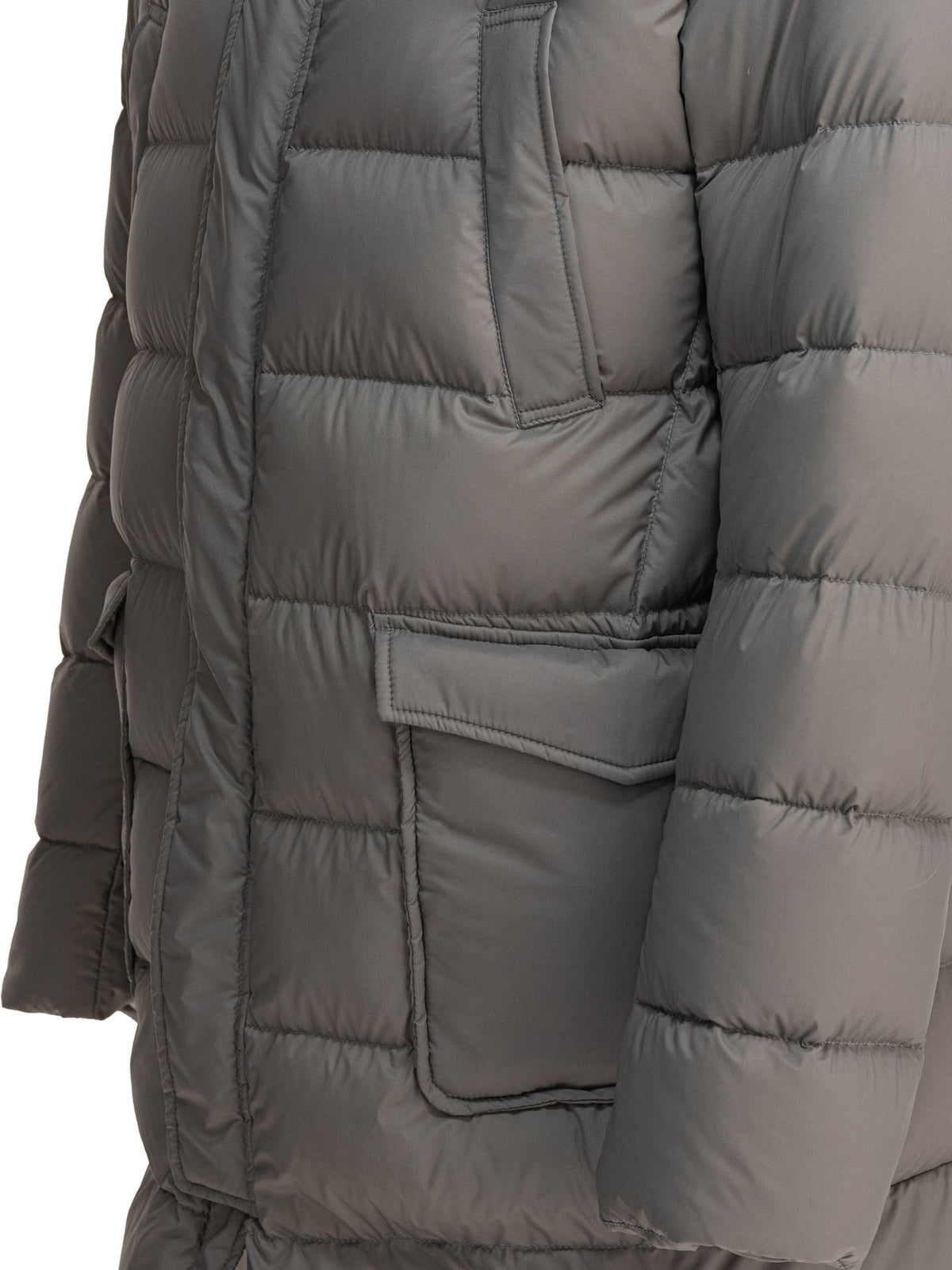 Herno Long down jacket with hood - Grey