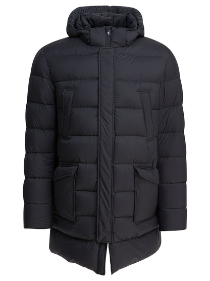 Herno Long down jacket with hood - Grey