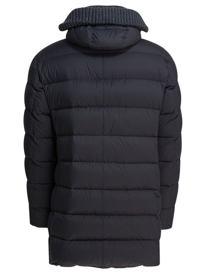 Herno Long down jacket with hood - Grey