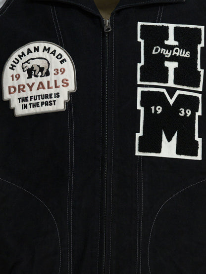Human Made Satin "Varsity" Bomber Jacket - Black