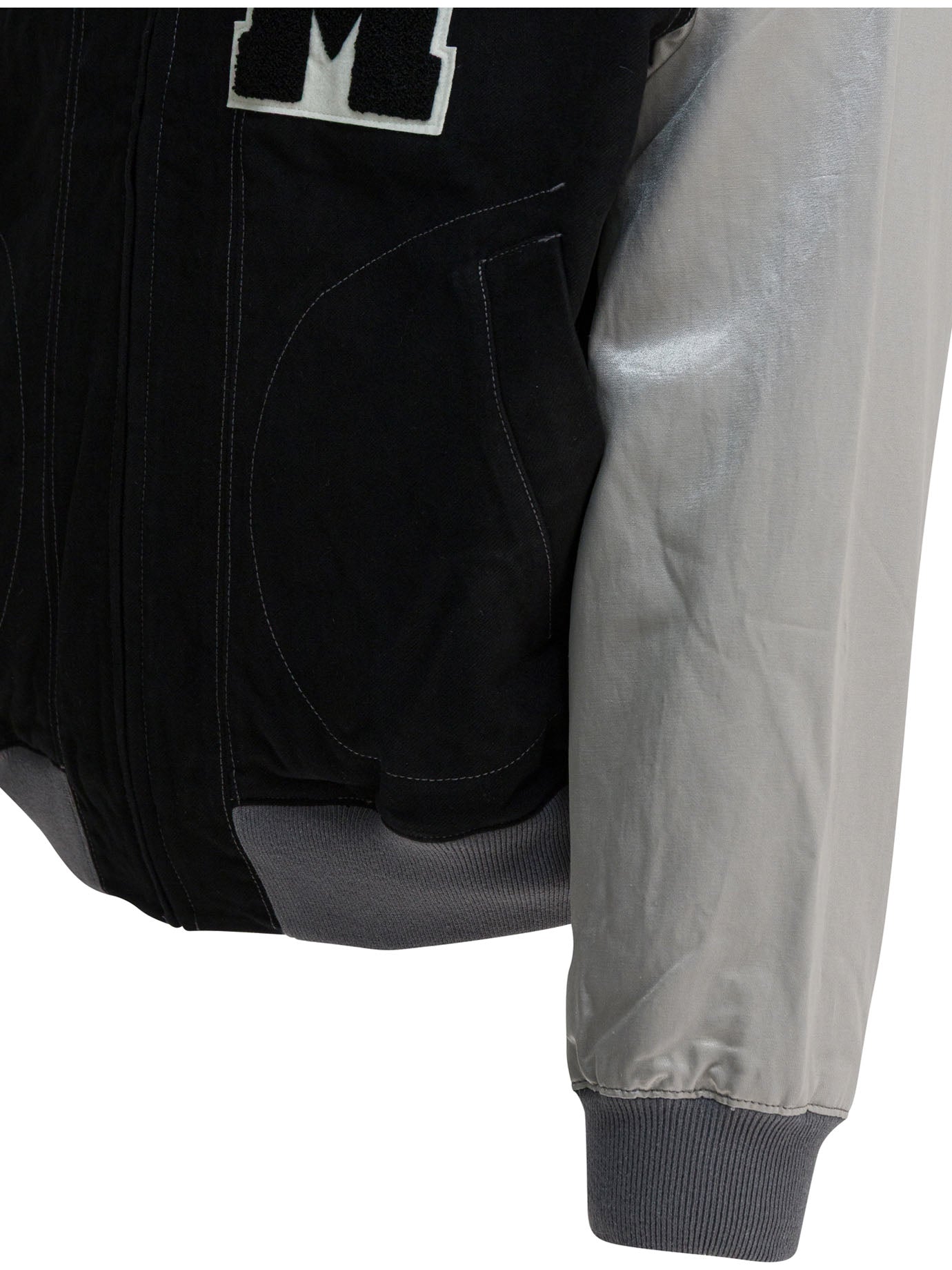 Human Made Satin "Varsity" Bomber Jacket - Black
