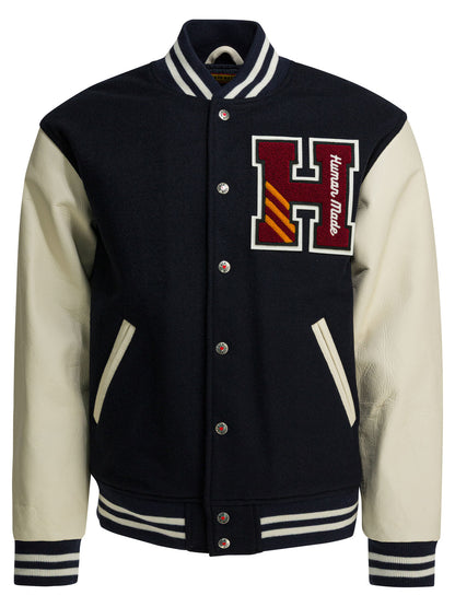 Human Made Wool and nylon bomber jacket - Blue