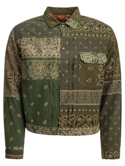 Kapital "Flannel Reversible Bandana" overshirt jacket - Green