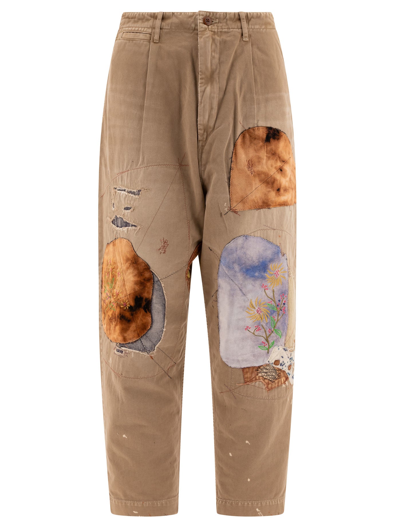 Kapital "Katsuragi Gypsy Patch Remake" Casual Pants - Beige