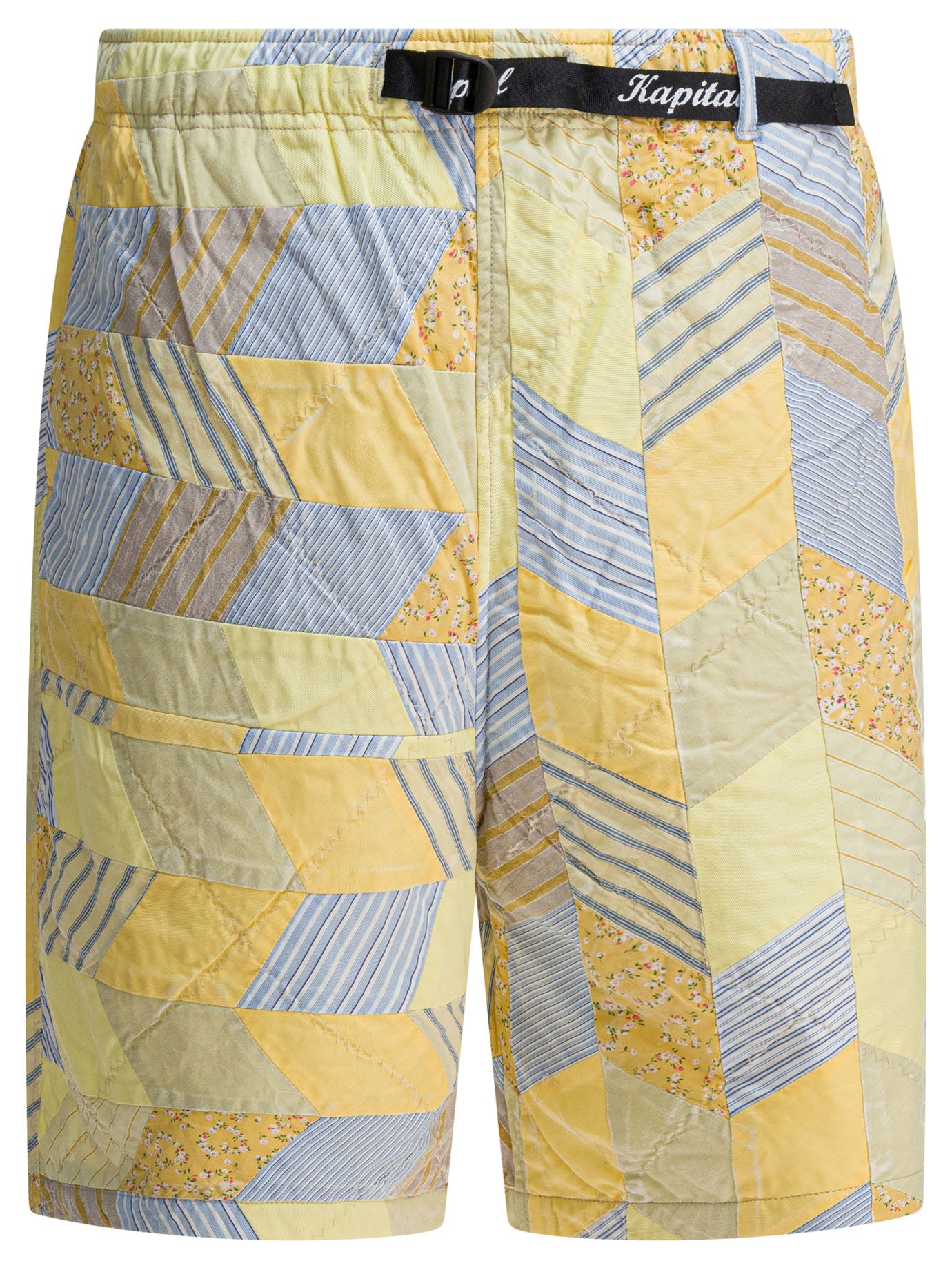 Kapital Patchwork quilted "Yabane" short - Yellow