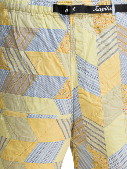 Kapital Patchwork quilted "Yabane" short - Yellow