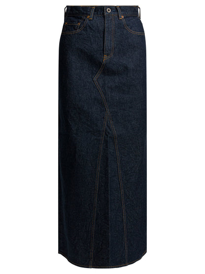 Kapital Denim midi skirt - Blue