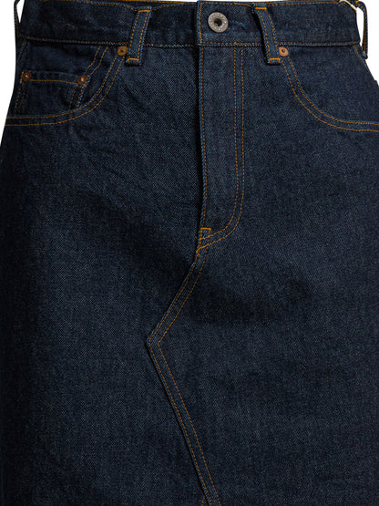 Kapital Denim midi skirt - Blue
