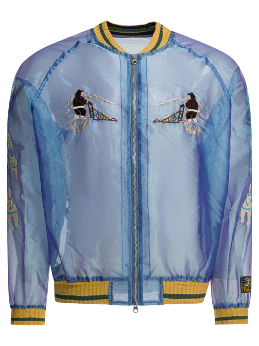 Kapital "Sheer Pearl Mosquito Guard" Bomber jacket - Light Blue
