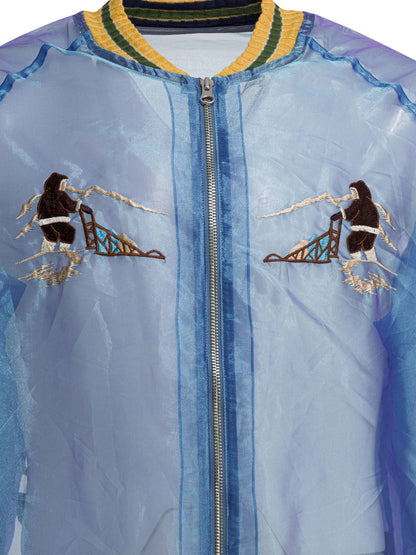 Kapital "Sheer Pearl Mosquito Guard" Bomber jacket - Light Blue