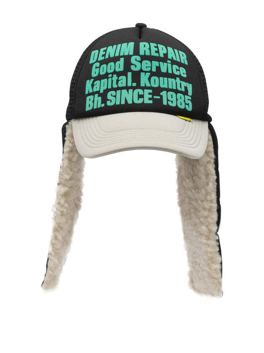 Kapital "Denim Repair Service Lumber" trucker hat - Black