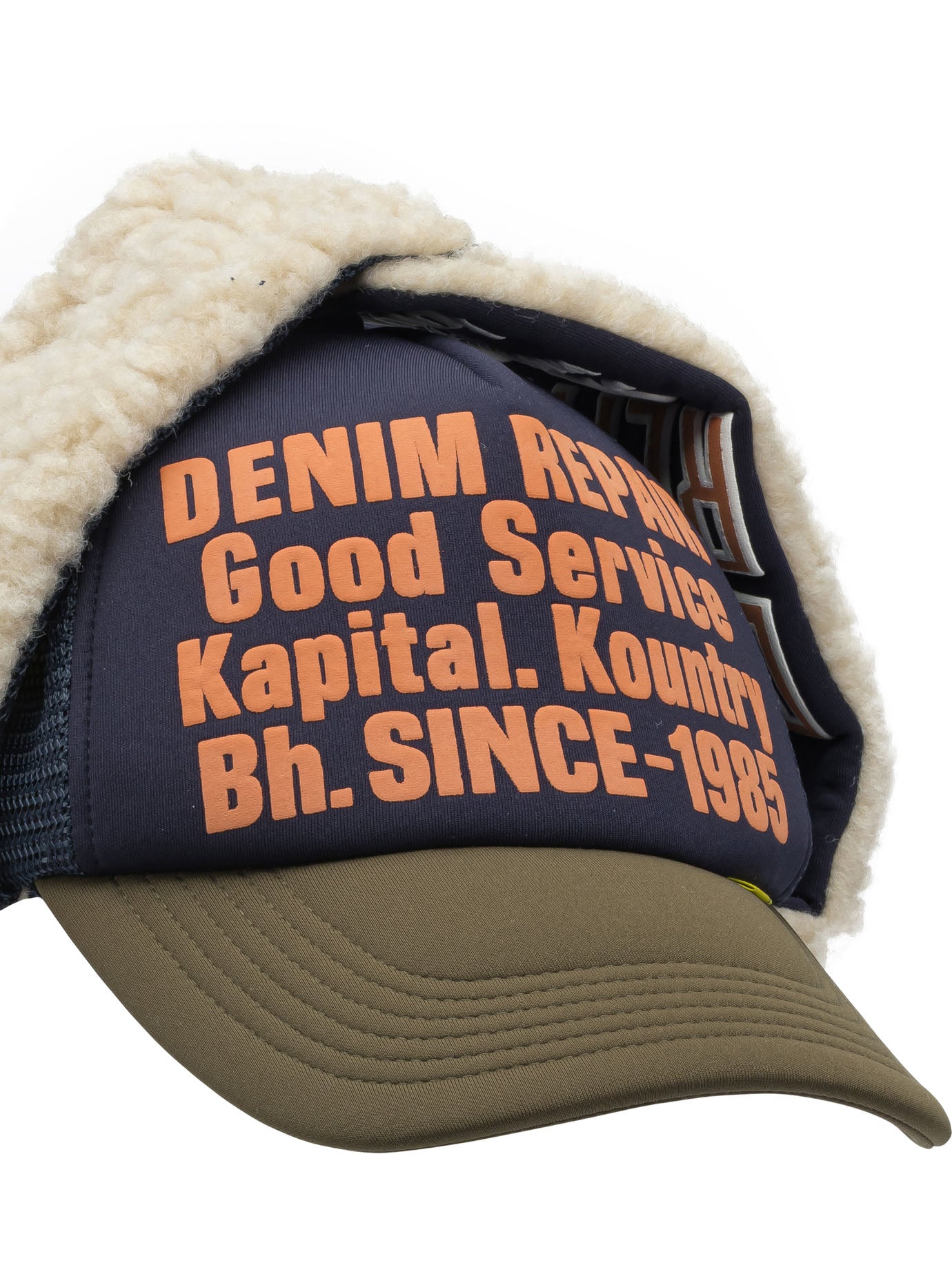 Kapital "Denim Repair Service Lumber" trucker hat - Blue