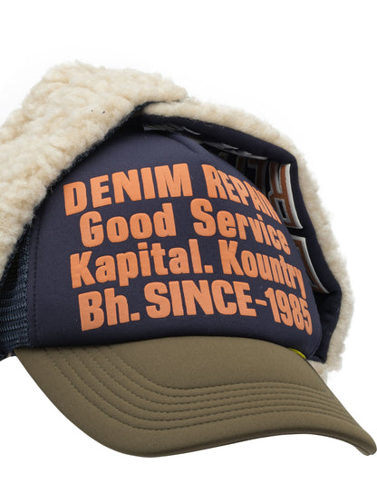 Kapital "Denim Repair Service Lumber" trucker hat - Blue