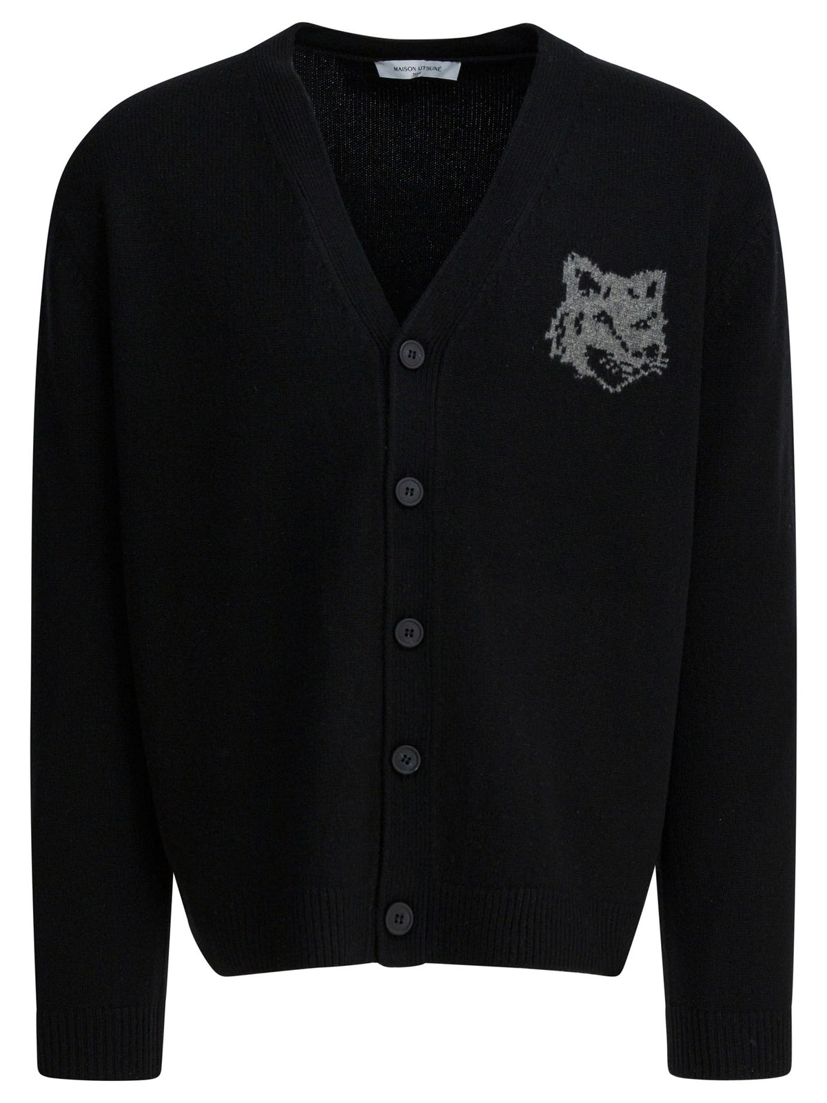 Maison Kitsuné "Fox Head" Cardigan - Black