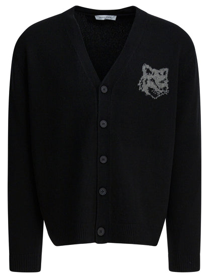 Maison Kitsuné "Fox Head" Cardigan - Black